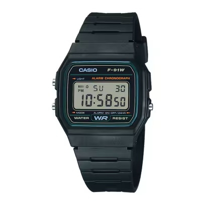 CASIO VINTAGE Mod. F-91 RESIN STRAP - GREEN FRAME