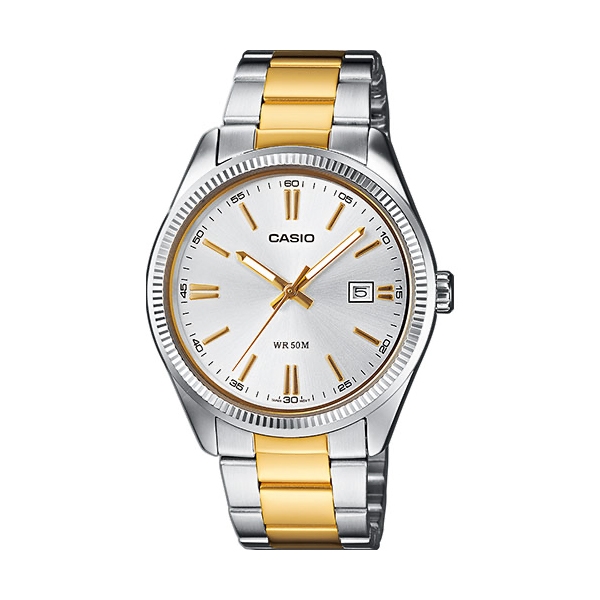 CASIO COLLECTION Mod. DATE, STEEL&amp;GOLD - CHAMPAGNE