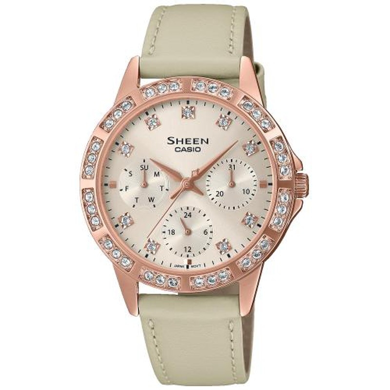 CASIO SHEEN Mod. LADY CRYSTAL PINK, GOLD, LEATHER ***SPECIAL PRICE***