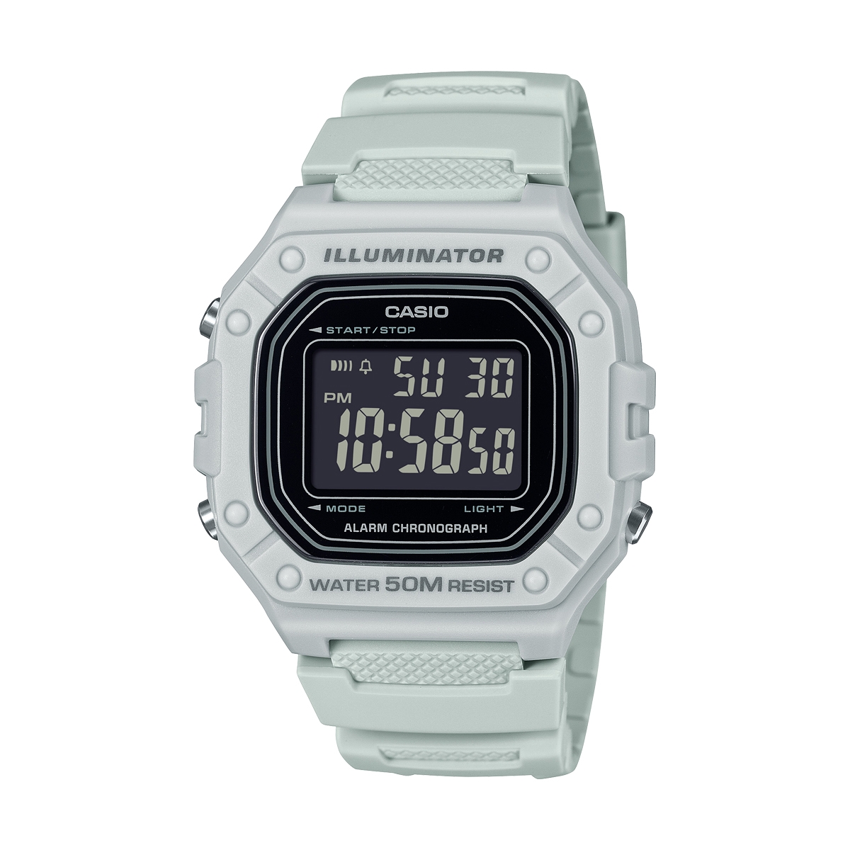 CASIO TIMELESS COLLECTION Mod. SPORT ILLUMINATOR WR 50M, ALARM, CHRONOGRAPH - GREY