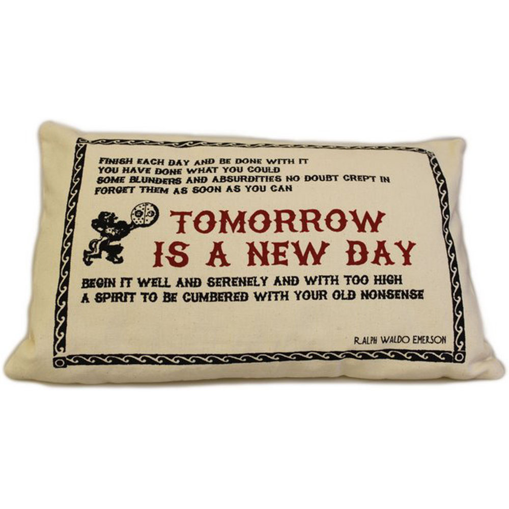 CUSCINI LETTERARI - Copricuscino in Juta lavata / Cotton pillow case TOMORROW - Size 38x25cm