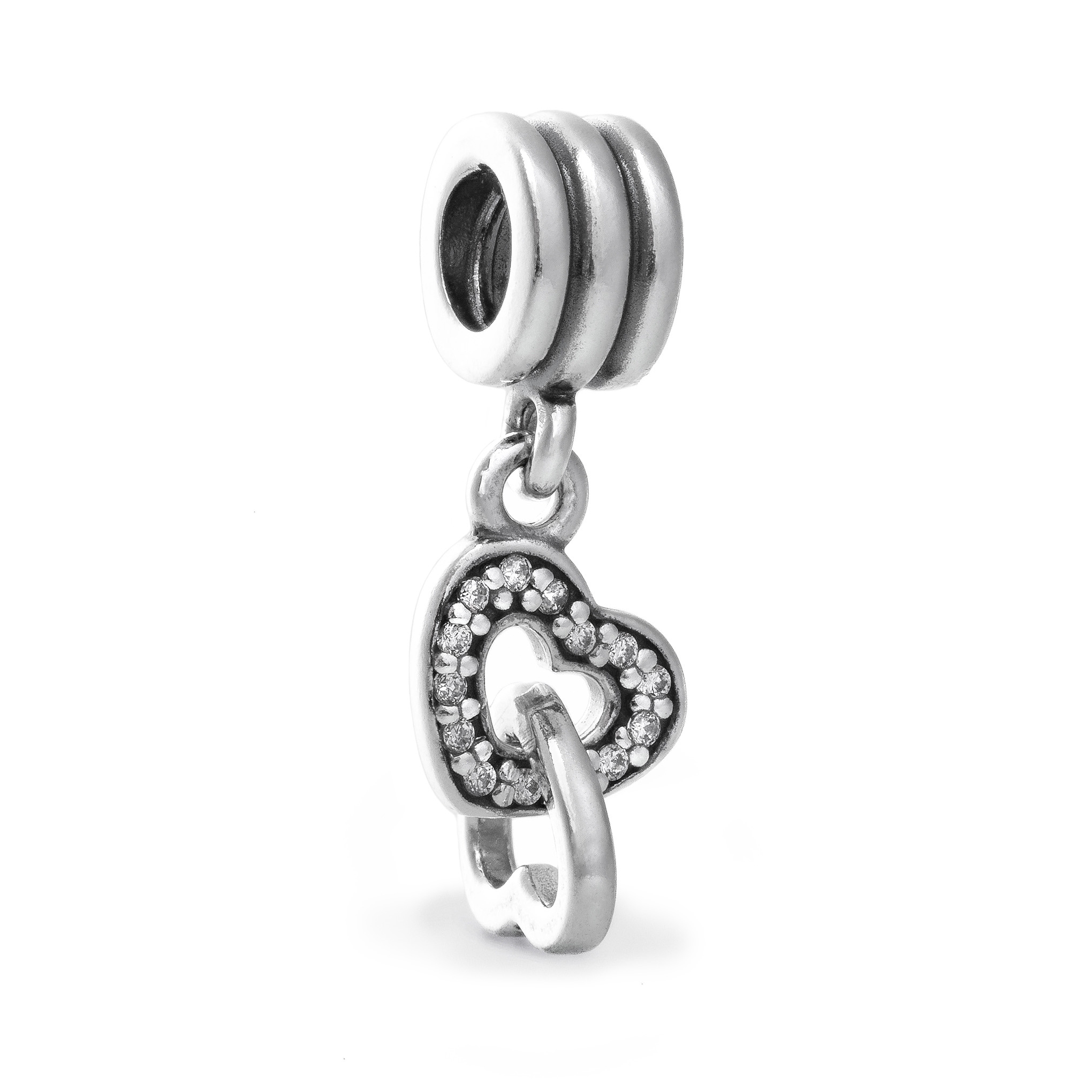 PANDORA Mod. INTERLOCKING HEARTS DANGLE CHARM
