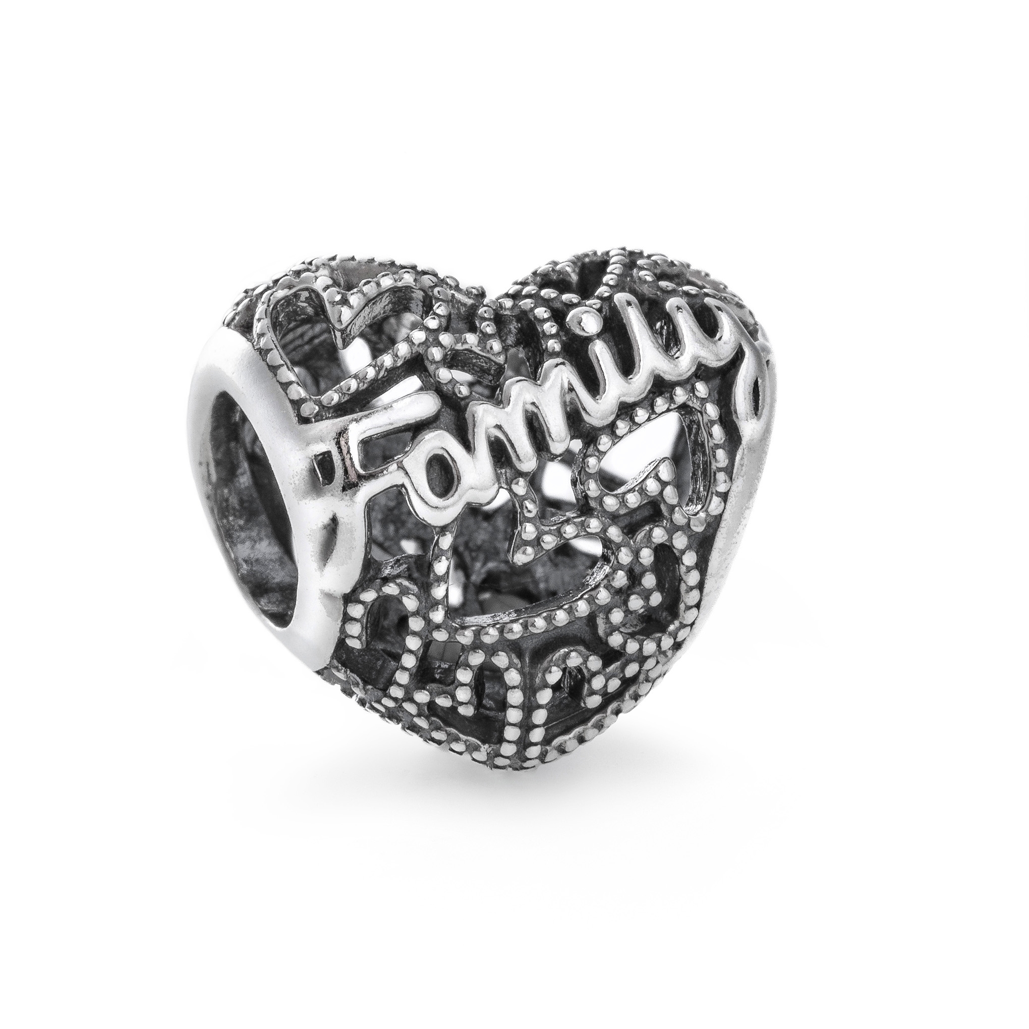 PANDORA Mod. MOMENTS OPENWORK FAMILY HEART CHARM