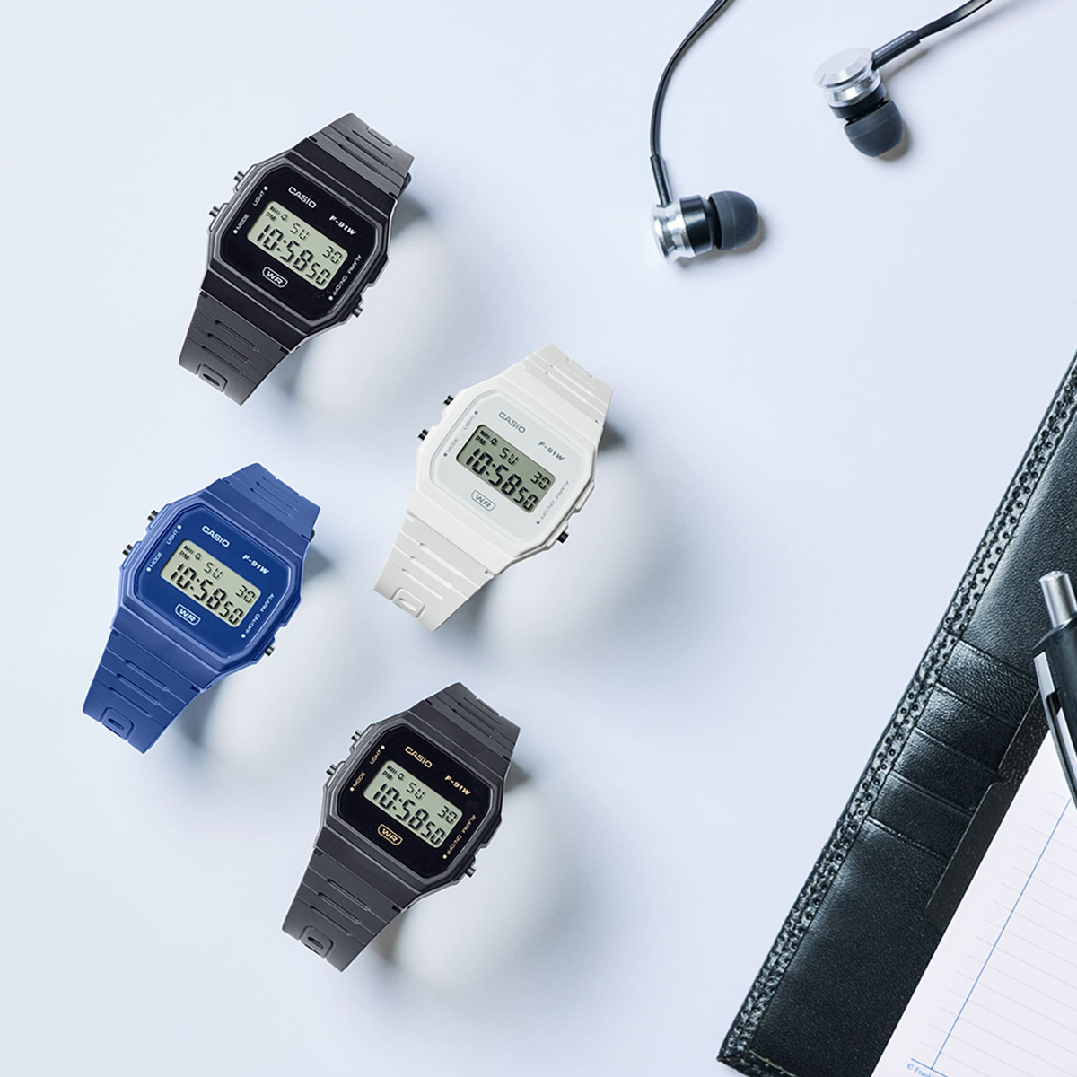 CASIO VINTAGE Mod. F-91 BIO RESIN STRAP - BLUE