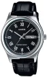 CASIO COLLECTION Mod. DAY DATE, ROMAN INDEXES. LEATHER - BLACK