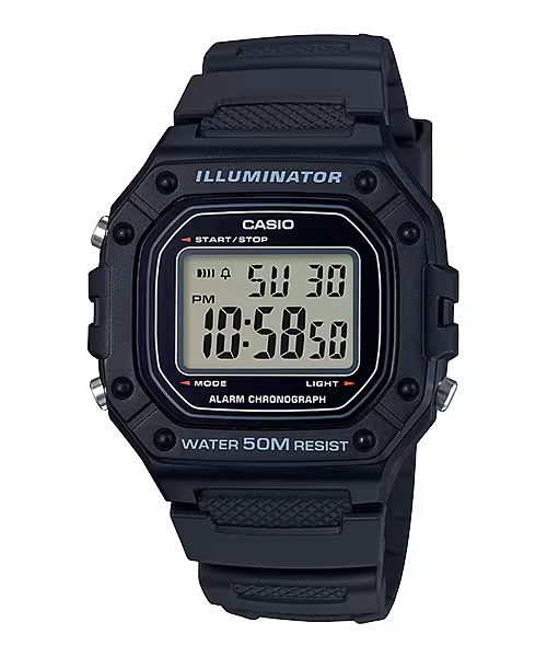 CASIO TIMELESS COLLECTION Mod. SPORT ILLUMINATOR WR 50M, ALARM, CHRONOGRAPH - BLACK