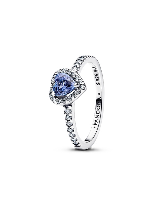 PANDORA JEWELRY Mod. SPARKLING BLUE ELEVATED HEART RING