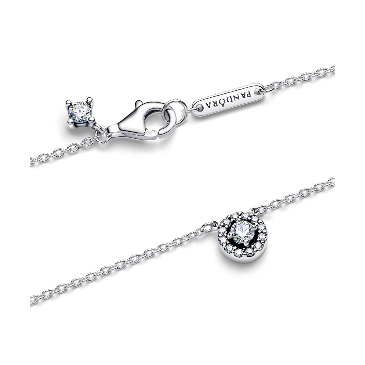 PANDORA JEWELRY Mod. SPARKLING ROUND HALO PENDANT COLLIER NECKLACE
