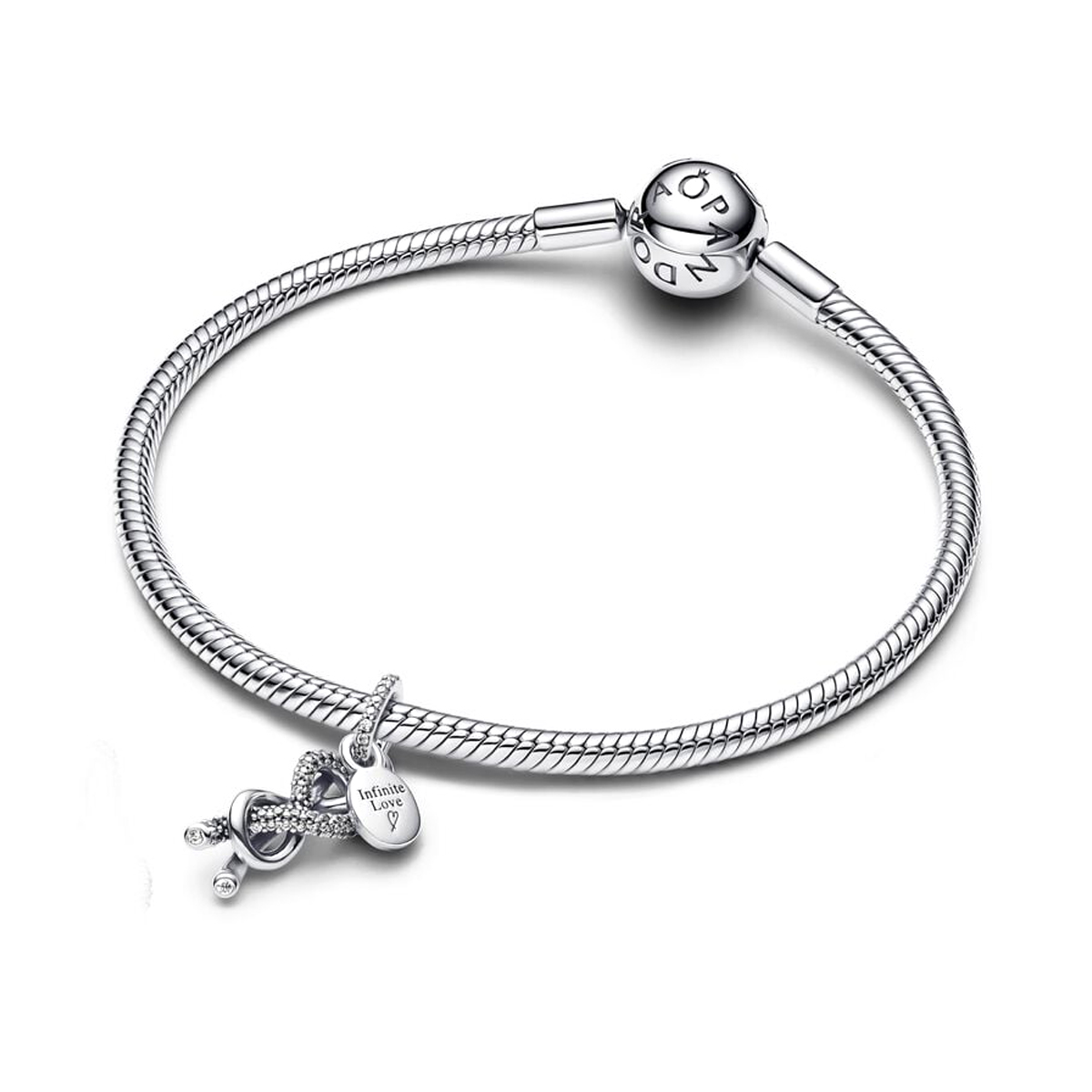 PANDORA Mod. PAVÉ INFINITY KNOT DANGLE CHARM