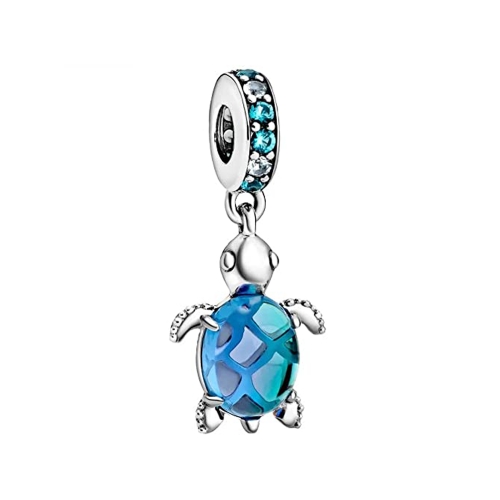PANDORA Mod. BLUE GALAXY STAR & MOON SAFETY CHAIN CHARM